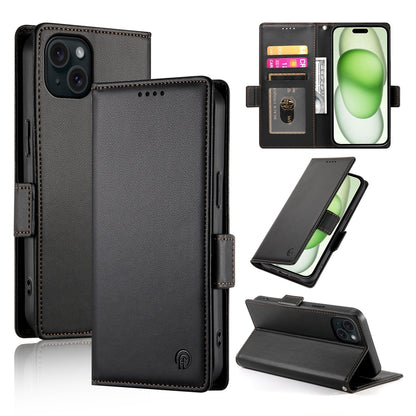 iPhone 15 Plus Wallet Case - Luxury Magnetic PU Leather Flip Cover with Card Slots, Stand & Shockproof Protection