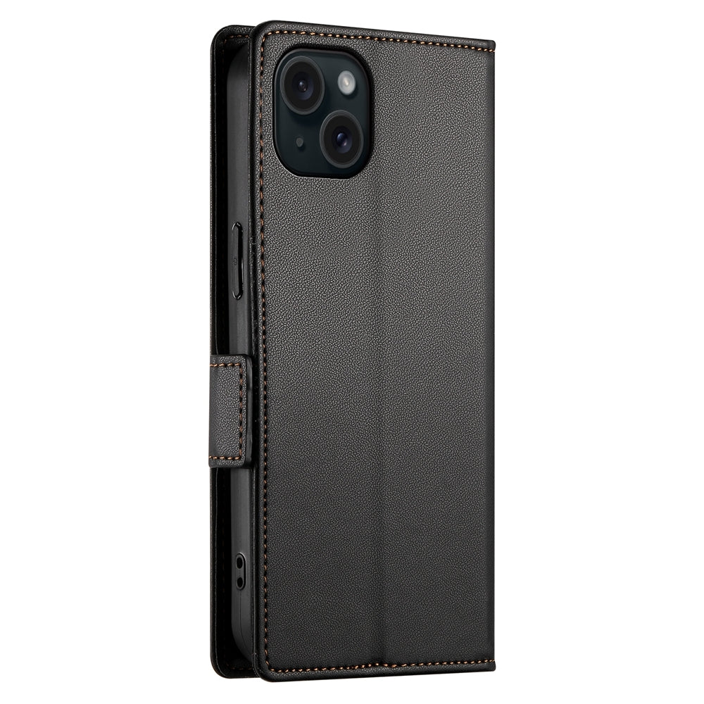 iPhone 15 Plus Wallet Case - Luxury Magnetic PU Leather Flip Cover with Card Slots, Stand & Shockproof Protection