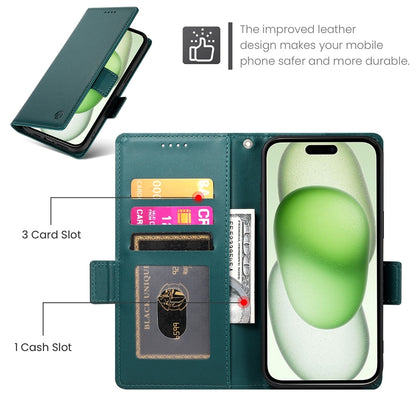 iPhone 15 Plus Wallet Case - Luxury Magnetic PU Leather Flip Cover with Card Slots, Stand & Shockproof Protection