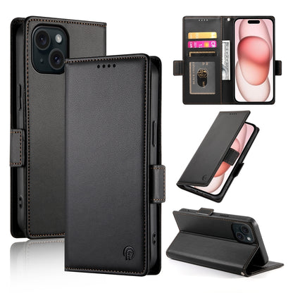 iPhone 15 Wallet Case - Luxury Magnetic PU Leather Flip Cover with Card Slots, Stand & Shockproof Protection