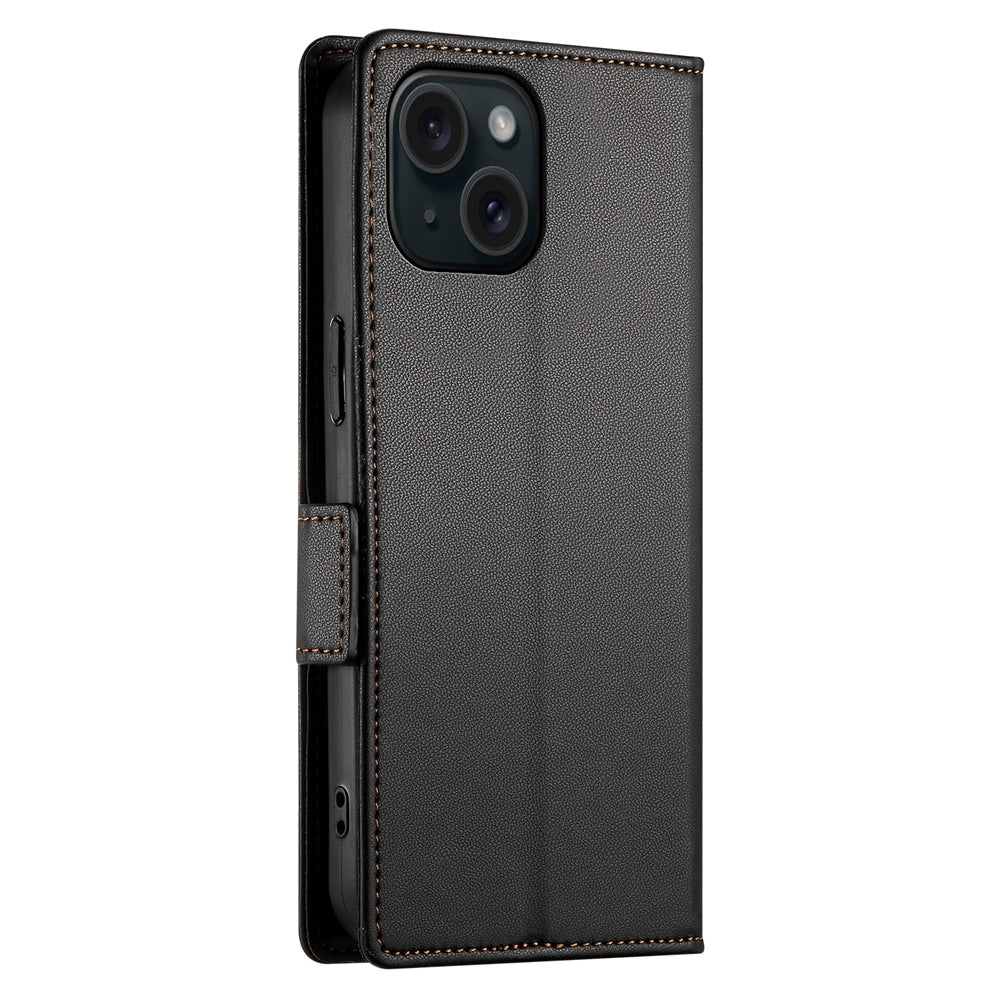 iPhone 15 Wallet Case - Luxury Magnetic PU Leather Flip Cover with Card Slots, Stand & Shockproof Protection