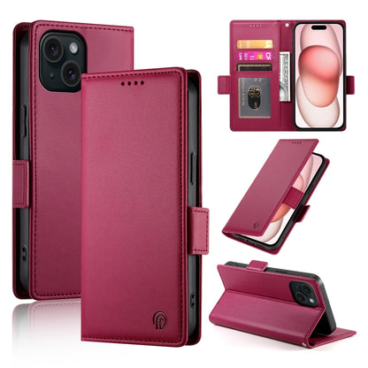 iPhone 15 Wallet Case - Luxury Magnetic PU Leather Flip Cover with Card Slots, Stand & Shockproof Protection