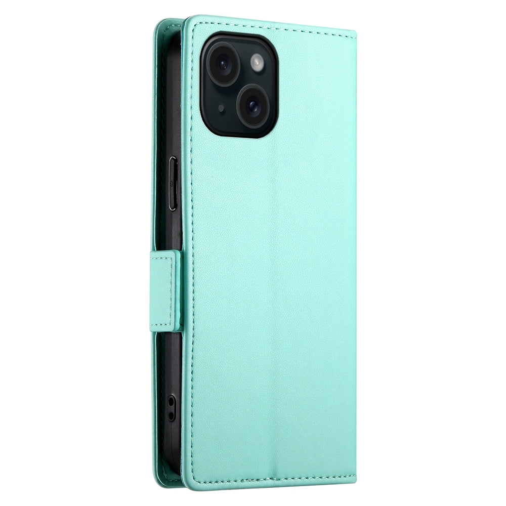 iPhone 15 Wallet Case - Luxury Magnetic PU Leather Flip Cover with Card Slots, Stand & Shockproof Protection