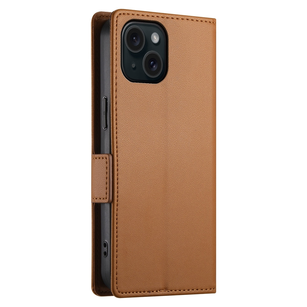 iPhone 15 Wallet Case - Luxury Magnetic PU Leather Flip Cover with Card Slots, Stand & Shockproof Protection