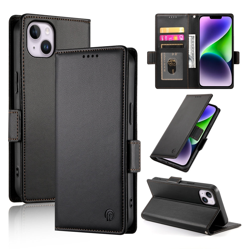 iPhone 14 Plus Wallet Case - Luxury Magnetic PU Leather Flip Cover with Card Slots, Stand & Shockproof Protection