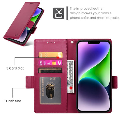 iPhone 14 Plus Wallet Case - Luxury Magnetic PU Leather Flip Cover with Card Slots, Stand & Shockproof Protection