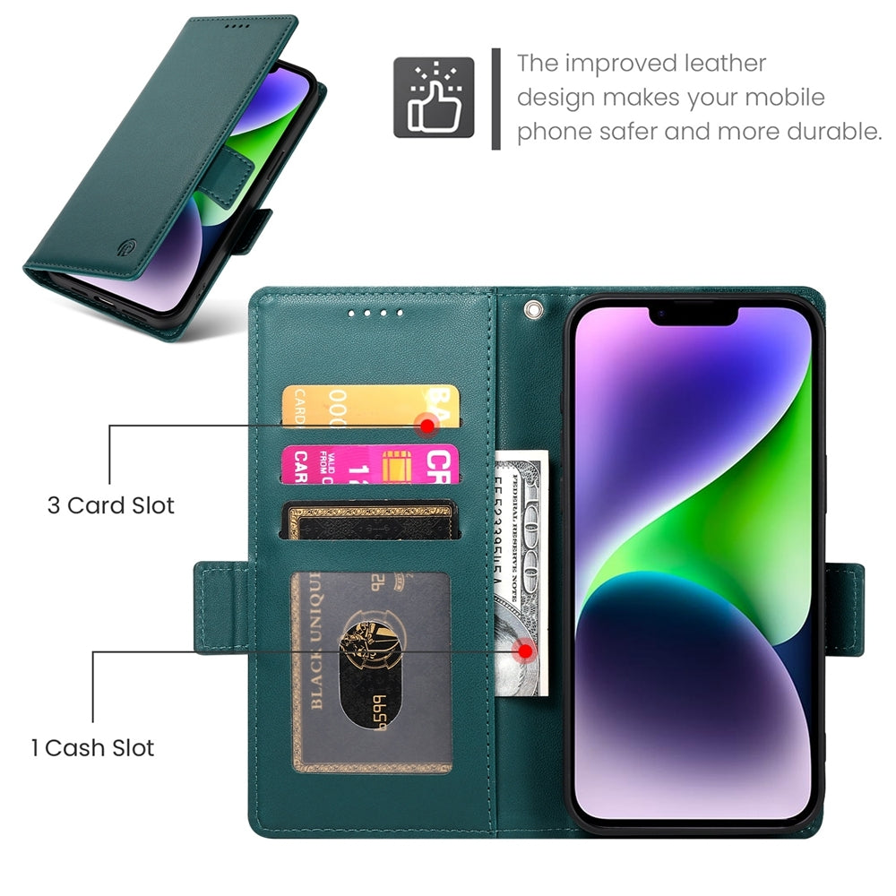 iPhone 14 Plus Wallet Case - Luxury Magnetic PU Leather Flip Cover with Card Slots, Stand & Shockproof Protection
