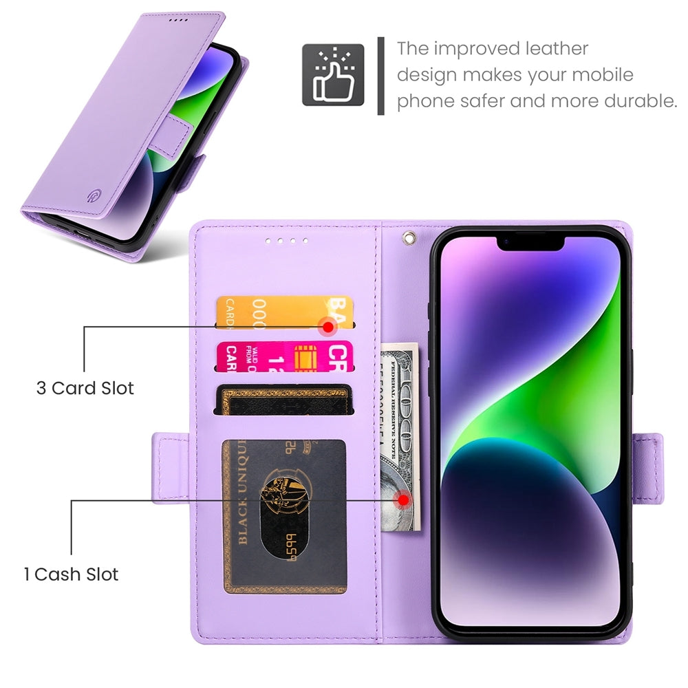 iPhone 14 Plus Wallet Case - Luxury Magnetic PU Leather Flip Cover with Card Slots, Stand & Shockproof Protection