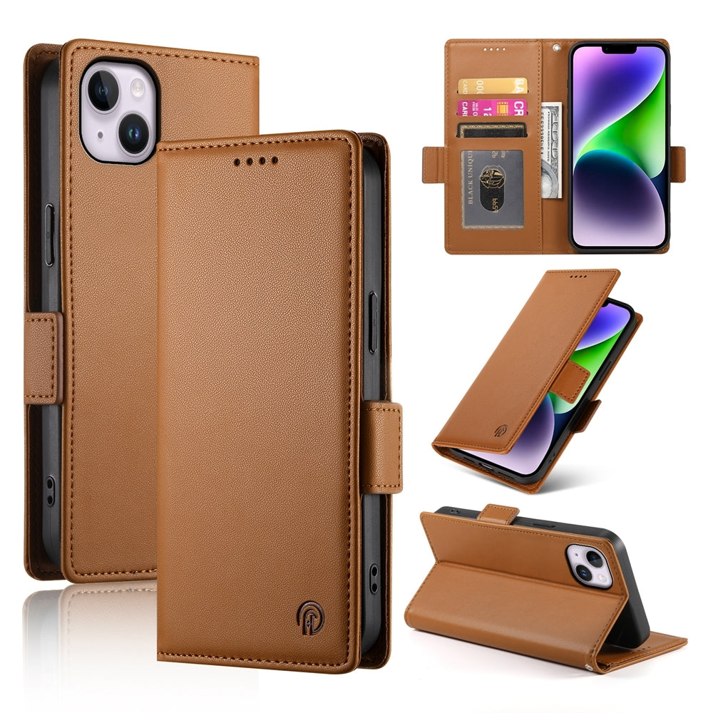 iPhone 14 Plus Wallet Case - Luxury Magnetic PU Leather Flip Cover with Card Slots, Stand & Shockproof Protection