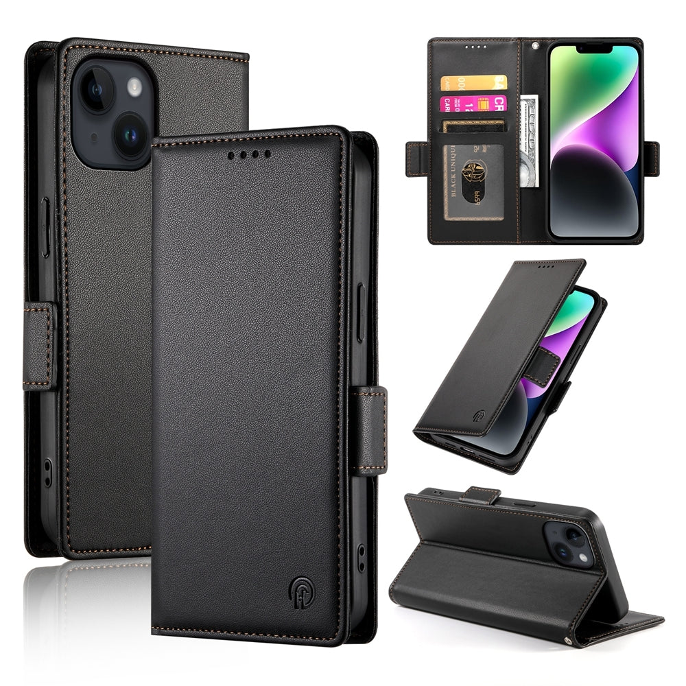 iPhone 14 Wallet Case - Luxury Magnetic PU Leather Flip Cover with Card Slots, Stand & Shockproof Protection