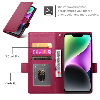 iPhone 14 Wallet Case - Luxury Magnetic PU Leather Flip Cover with Card Slots, Stand & Shockproof Protection