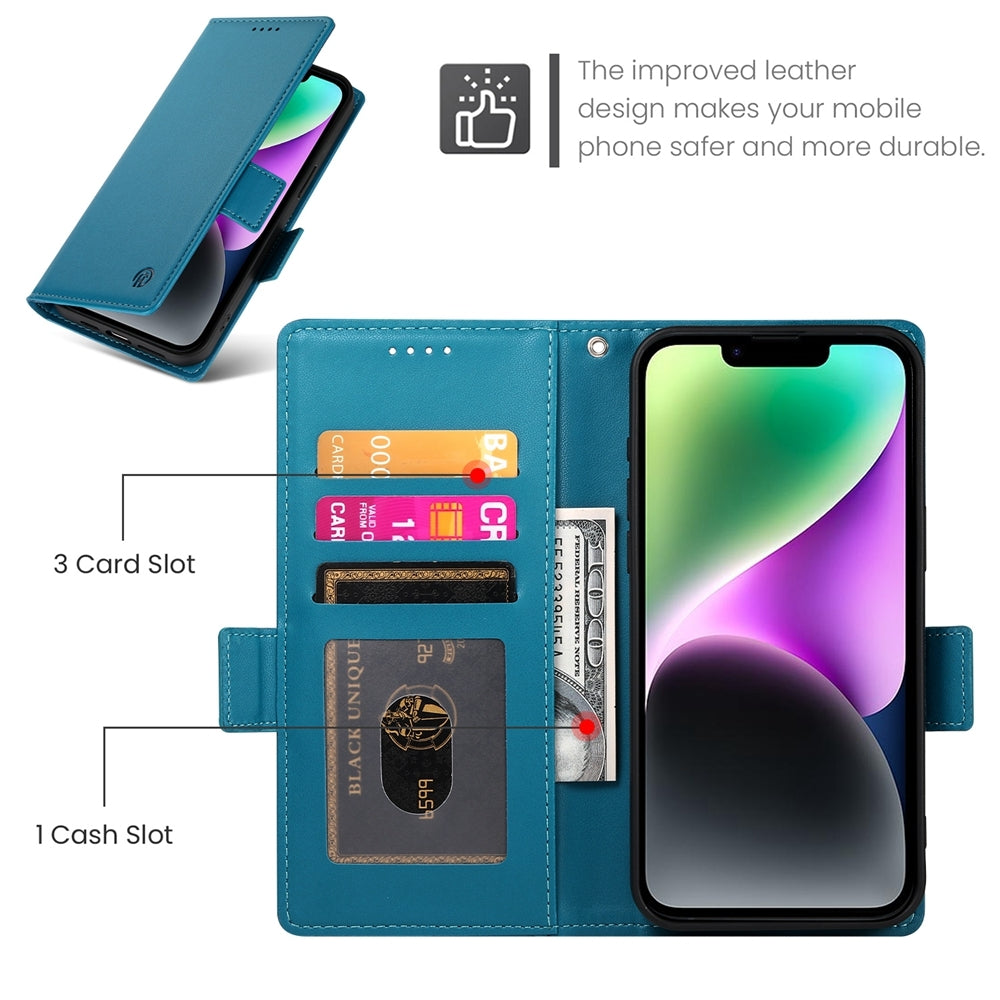 iPhone 14 Wallet Case - Luxury Magnetic PU Leather Flip Cover with Card Slots, Stand & Shockproof Protection