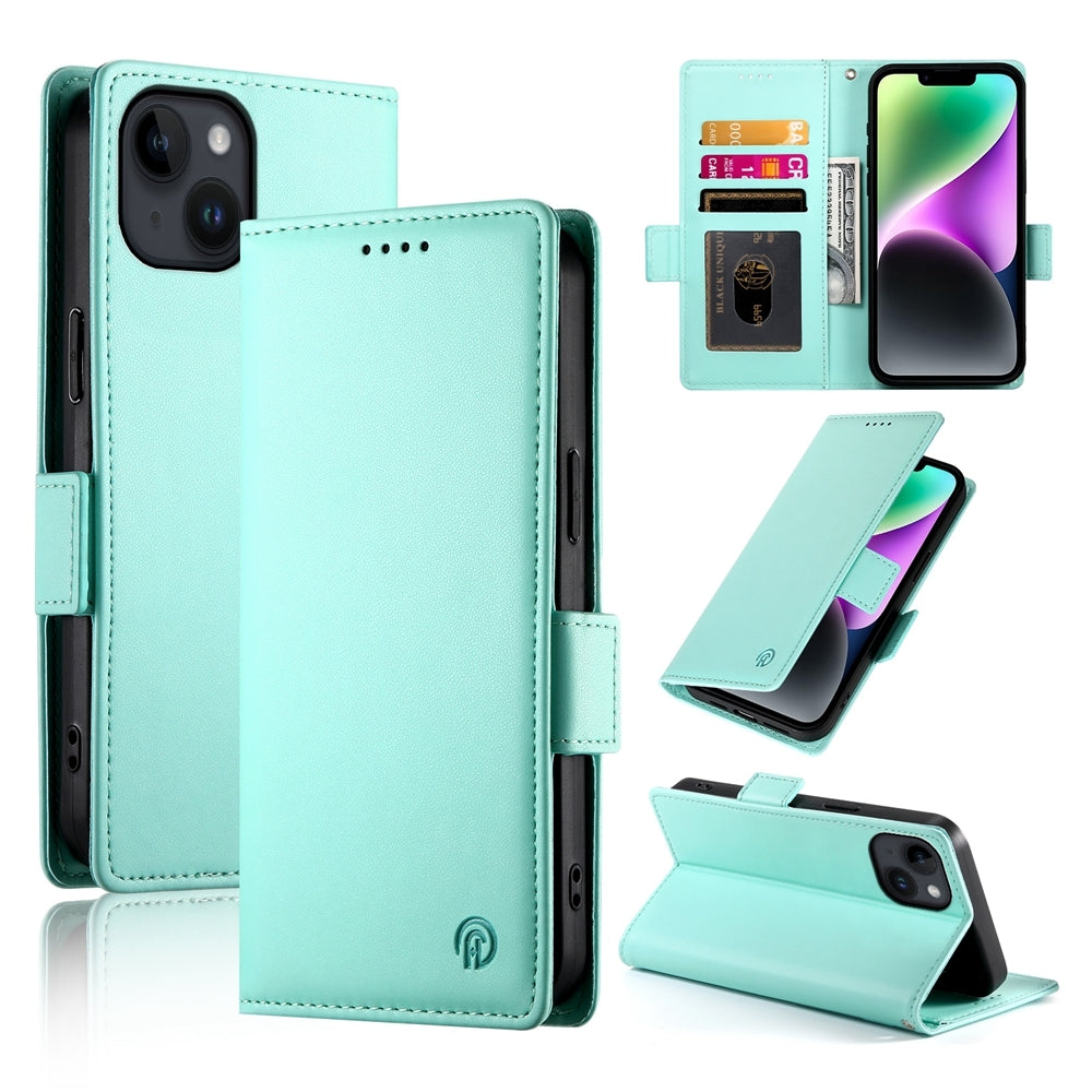 iPhone 14 Wallet Case - Luxury Magnetic PU Leather Flip Cover with Card Slots, Stand & Shockproof Protection