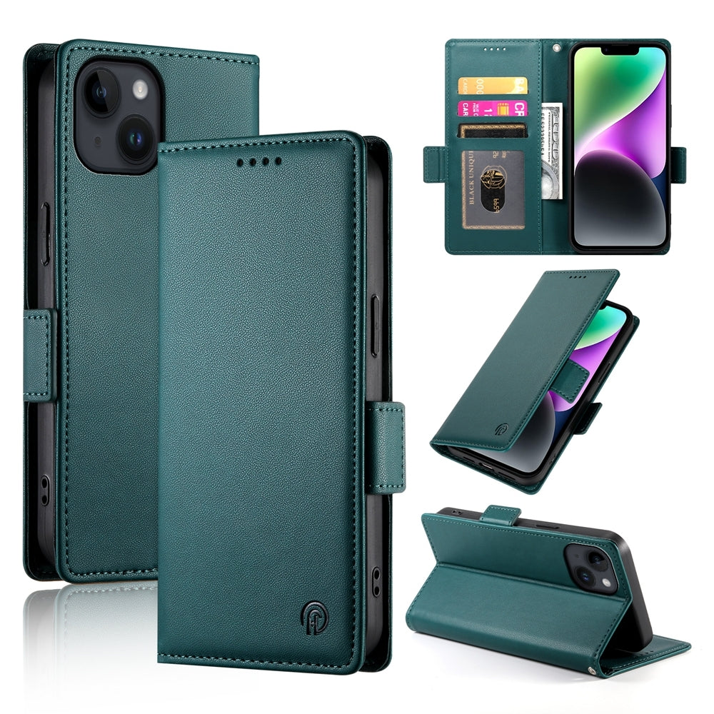 iPhone 14 Wallet Case - Luxury Magnetic PU Leather Flip Cover with Card Slots, Stand & Shockproof Protection