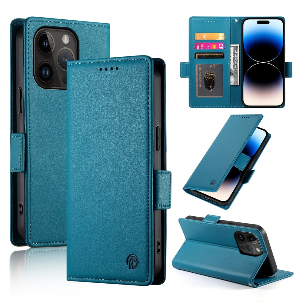 iPhone 14 Pro Wallet Case - Luxury Magnetic PU Leather Flip Cover with Card Slots, Stand & Shockproof Protection