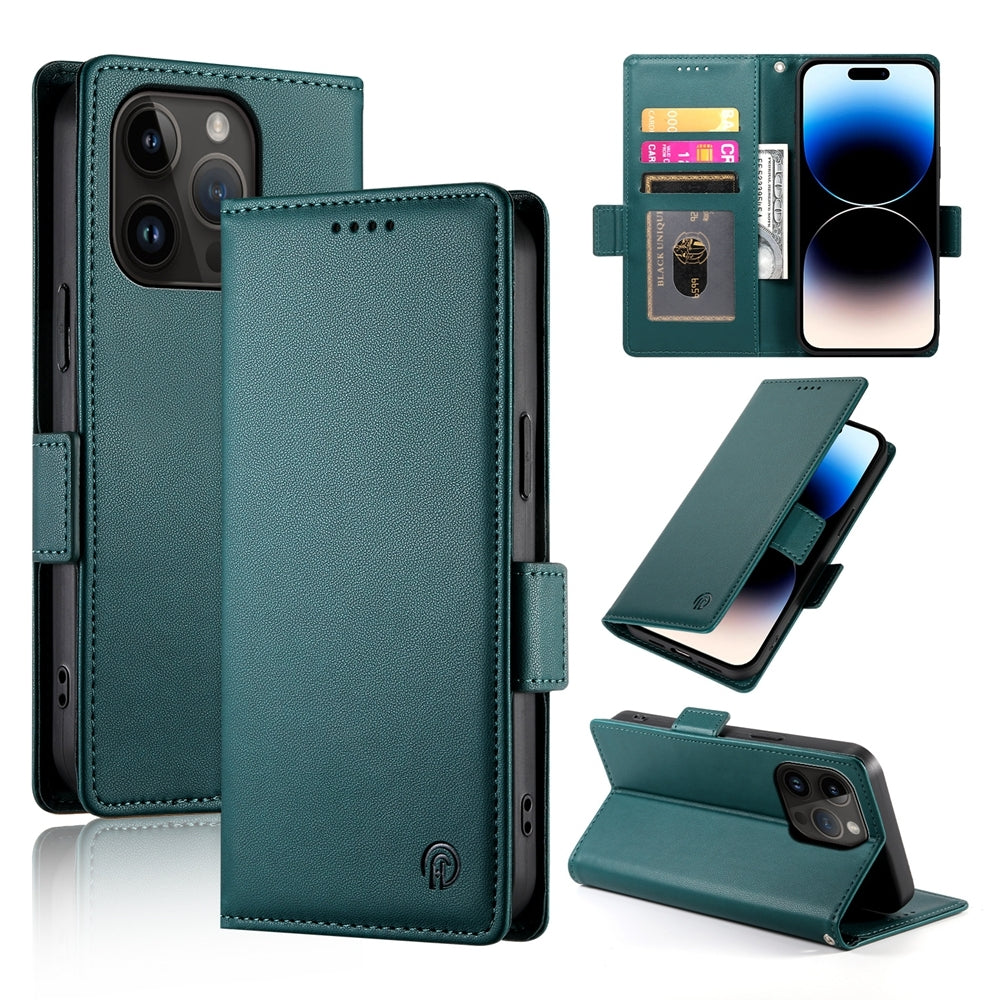 iPhone 14 Pro Wallet Case - Luxury Magnetic PU Leather Flip Cover with Card Slots, Stand & Shockproof Protection