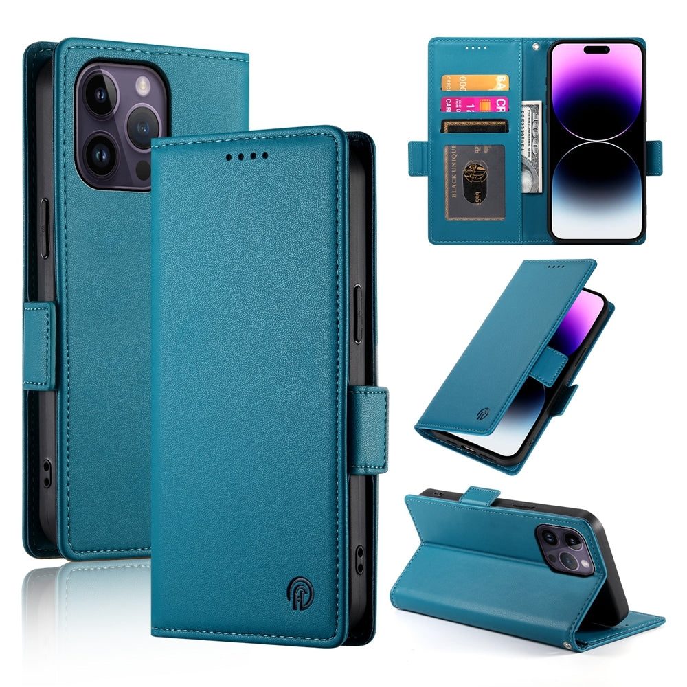 iPhone 14 Pro Max Wallet Case - Luxury Magnetic PU Leather Flip Cover with Card Slots, Stand & Shockproof Protection