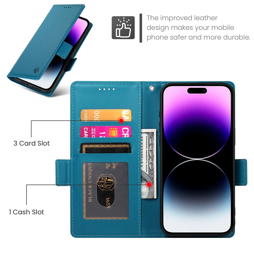iPhone 14 Pro Max Wallet Case - Luxury Magnetic PU Leather Flip Cover with Card Slots, Stand & Shockproof Protection