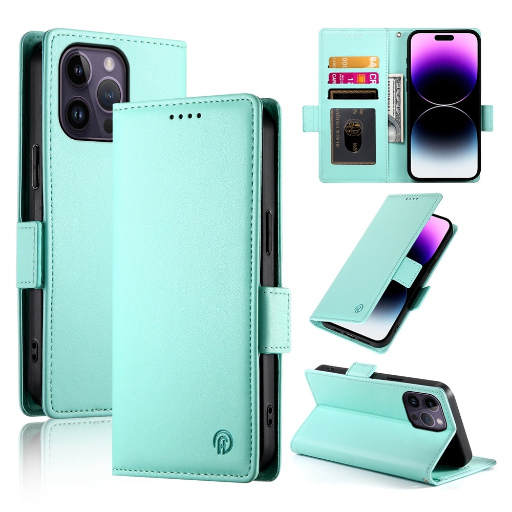 iPhone 14 Pro Max Wallet Case - Luxury Magnetic PU Leather Flip Cover with Card Slots, Stand & Shockproof Protection