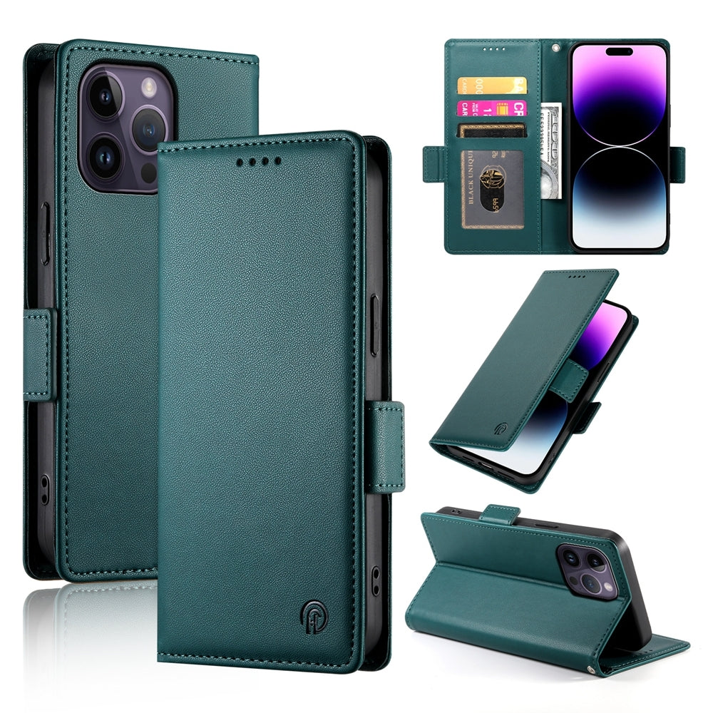 iPhone 14 Pro Max Wallet Case - Luxury Magnetic PU Leather Flip Cover with Card Slots, Stand & Shockproof Protection