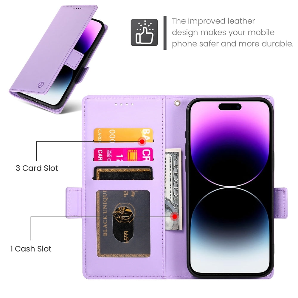 iPhone 14 Pro Max Wallet Case - Luxury Magnetic PU Leather Flip Cover with Card Slots, Stand & Shockproof Protection