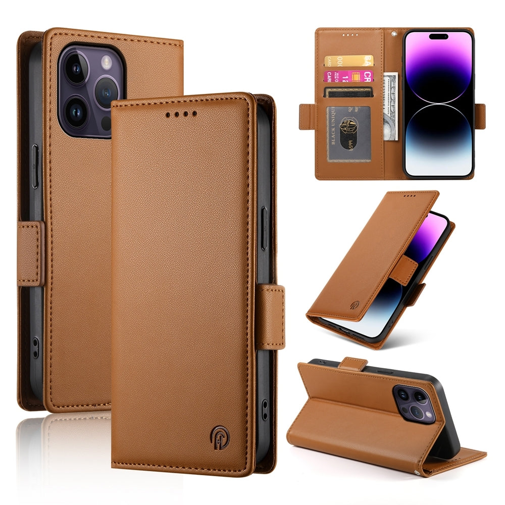 iPhone 14 Pro Max Wallet Case - Luxury Magnetic PU Leather Flip Cover with Card Slots, Stand & Shockproof Protection