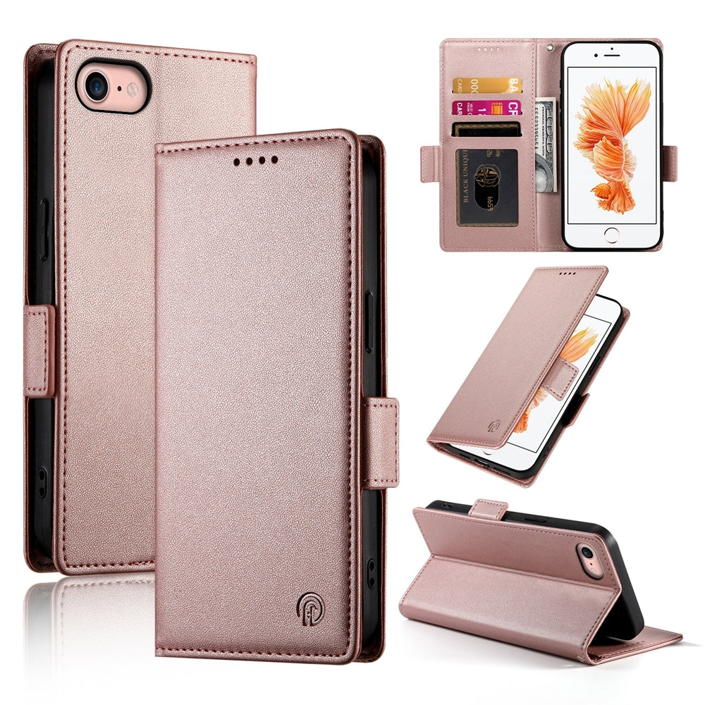 iPhone SE 2022 Wallet Case - Luxury Magnetic PU Leather Flip Cover with Card Slots, Stand & Shockproof Protection