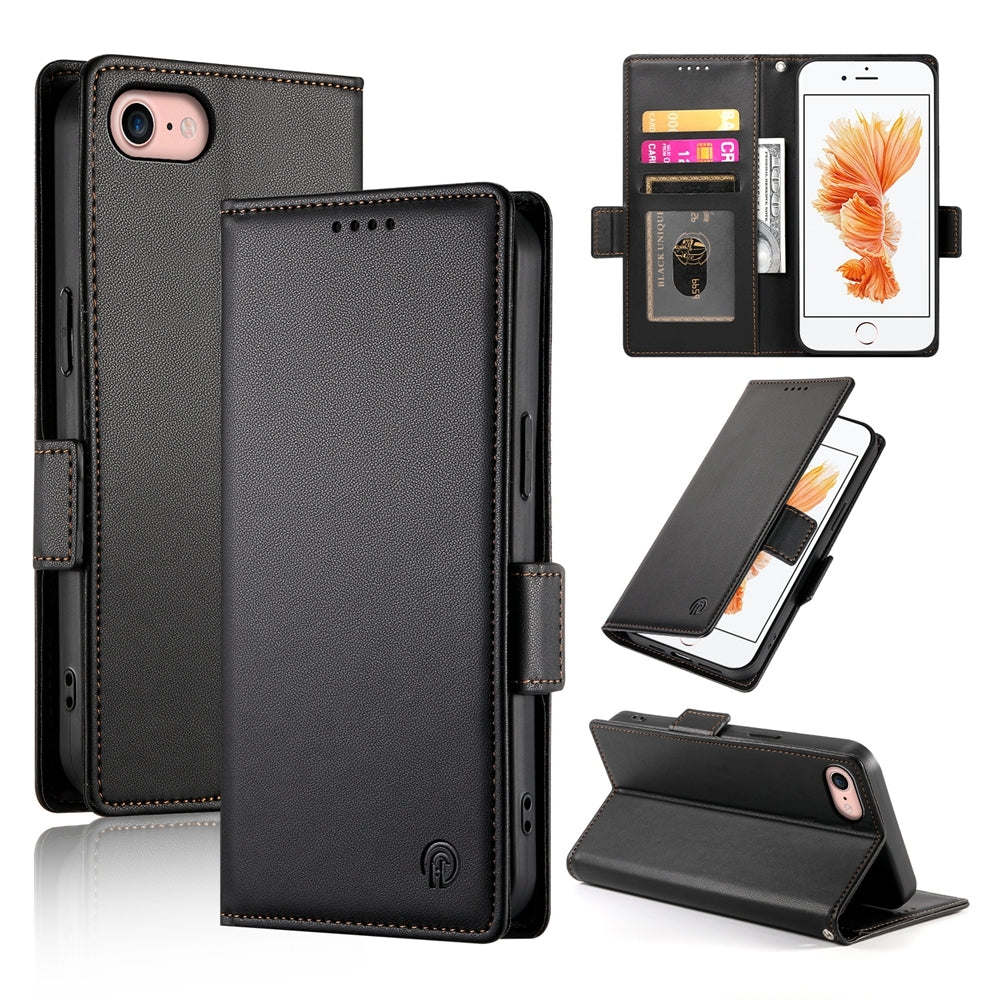 iPhone 8 Wallet Case - Luxury Magnetic PU Leather Flip Cover with Card Slots, Stand & Shockproof Protection