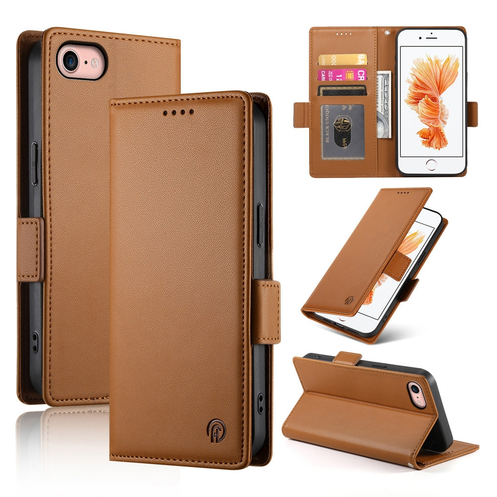 iPhone SE 2022 Wallet Case - Luxury Magnetic PU Leather Flip Cover with Card Slots, Stand & Shockproof Protection