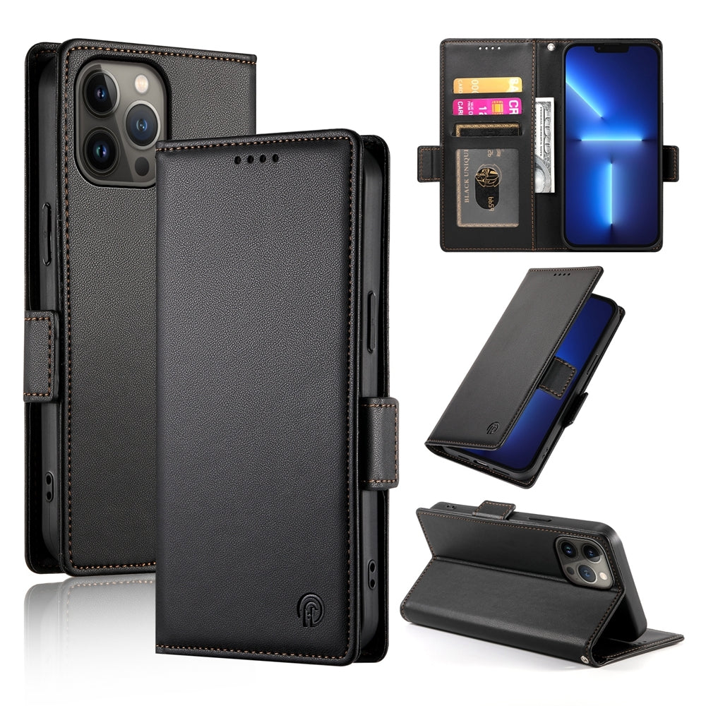 iPhone 13 Pro Max Wallet Case - Luxury Magnetic PU Leather Flip Cover with Card Slots, Stand & Shockproof Protection