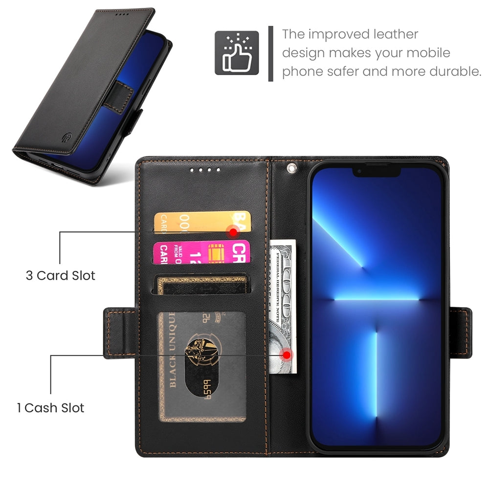 iPhone 13 Pro Max Wallet Case - Luxury Magnetic PU Leather Flip Cover with Card Slots, Stand & Shockproof Protection