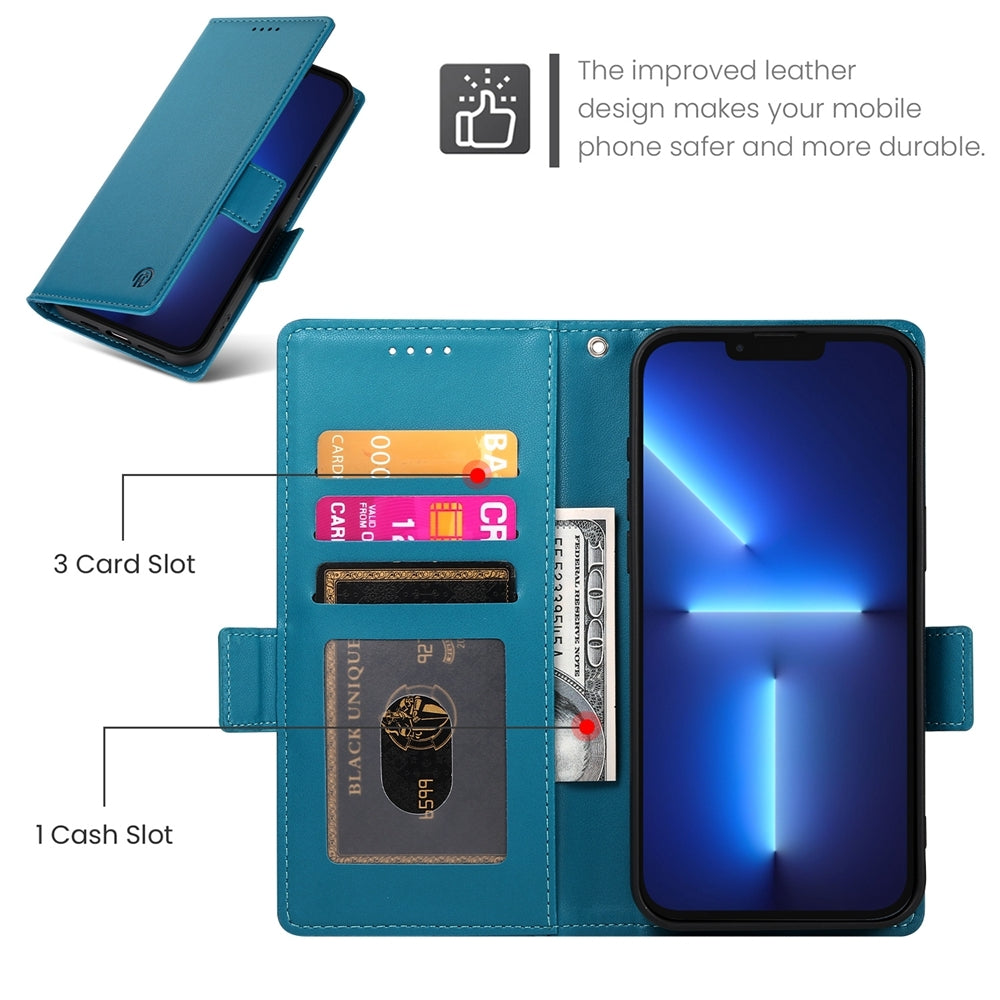 iPhone 13 Pro Max Wallet Case - Luxury Magnetic PU Leather Flip Cover with Card Slots, Stand & Shockproof Protection