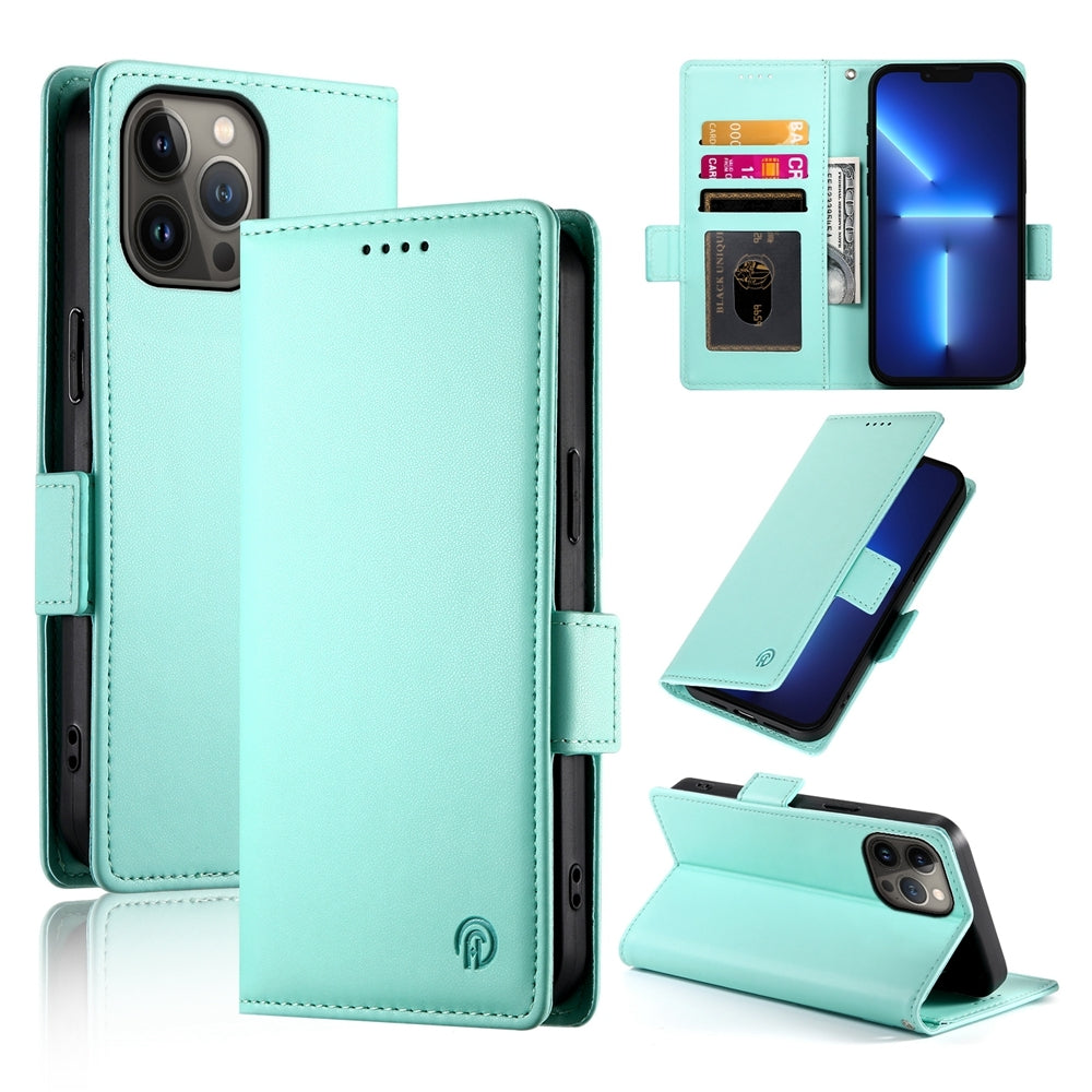 iPhone 13 Pro Max Wallet Case - Luxury Magnetic PU Leather Flip Cover with Card Slots, Stand & Shockproof Protection