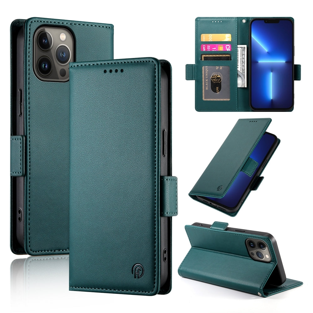 iPhone 13 Pro Max Wallet Case - Luxury Magnetic PU Leather Flip Cover with Card Slots, Stand & Shockproof Protection