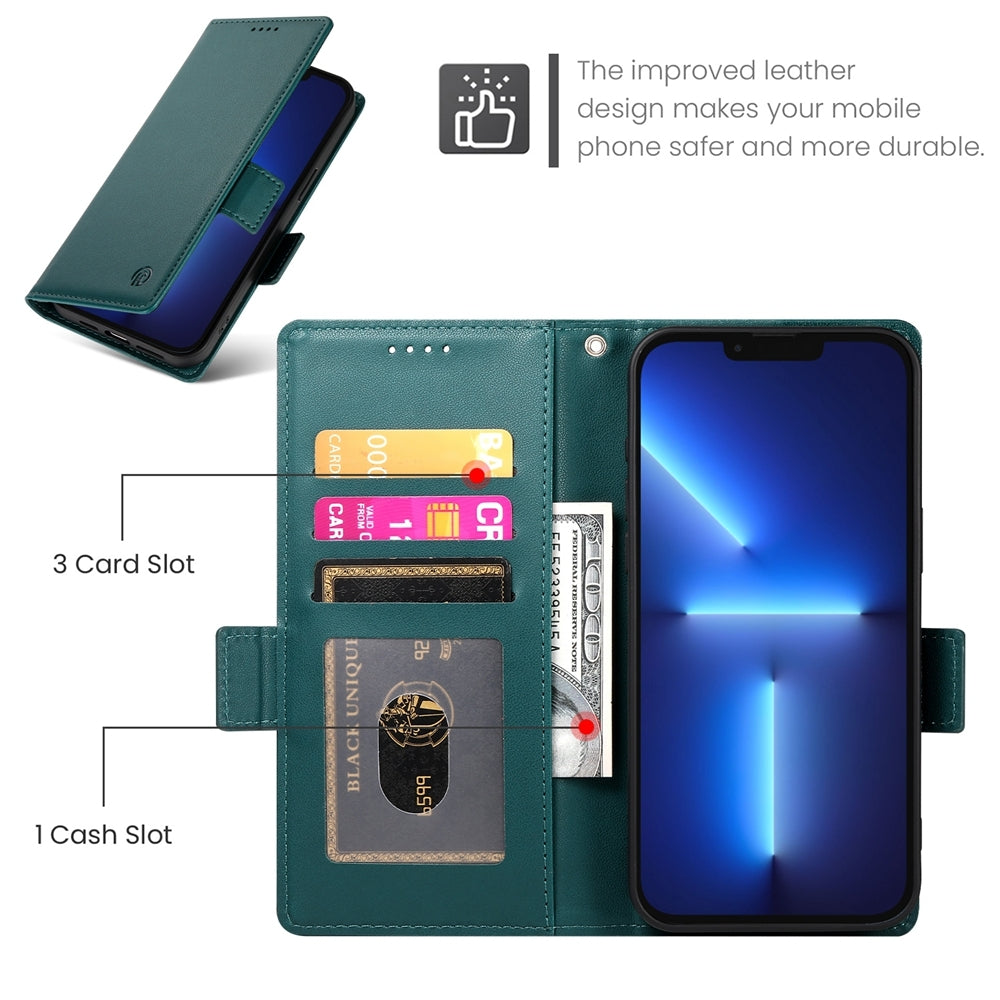 iPhone 13 Pro Max Wallet Case - Luxury Magnetic PU Leather Flip Cover with Card Slots, Stand & Shockproof Protection