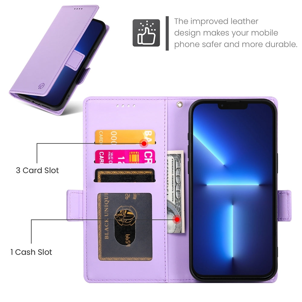 iPhone 13 Pro Max Wallet Case - Luxury Magnetic PU Leather Flip Cover with Card Slots, Stand & Shockproof Protection