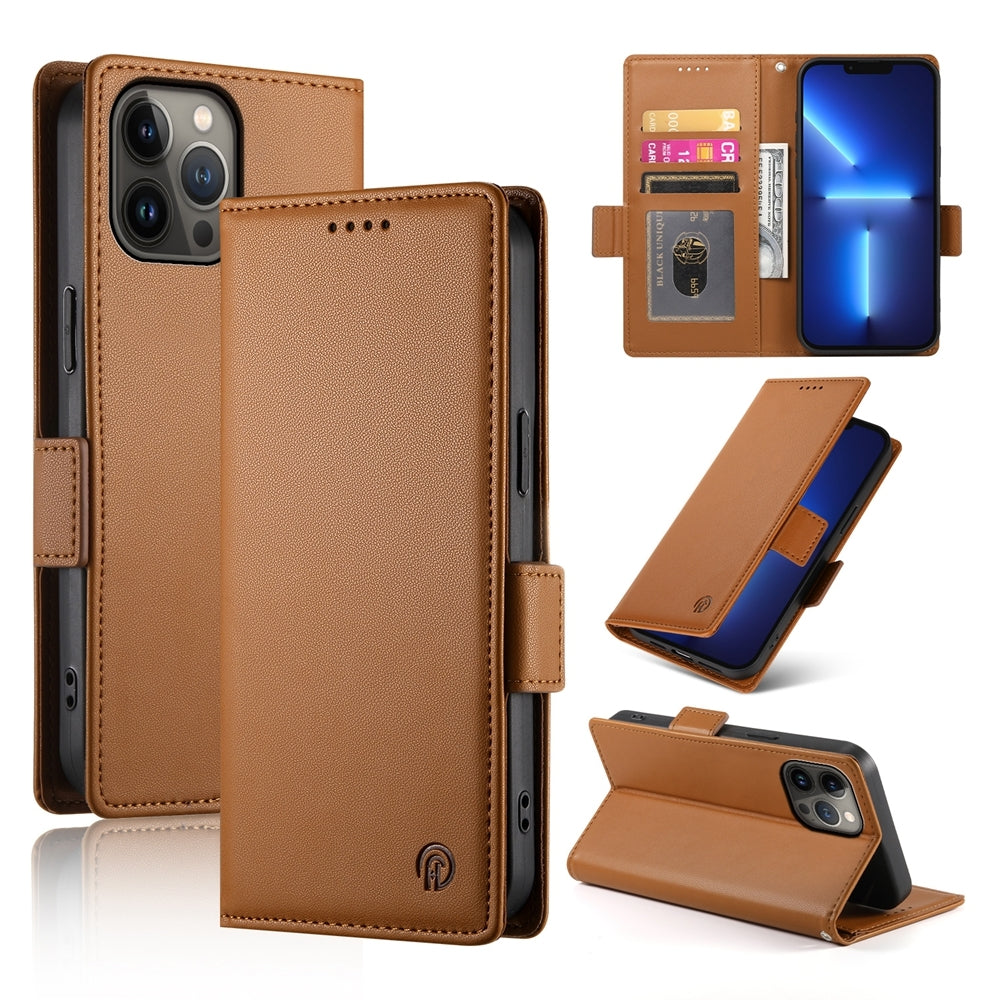 iPhone 13 Pro Max Wallet Case - Luxury Magnetic PU Leather Flip Cover with Card Slots, Stand & Shockproof Protection