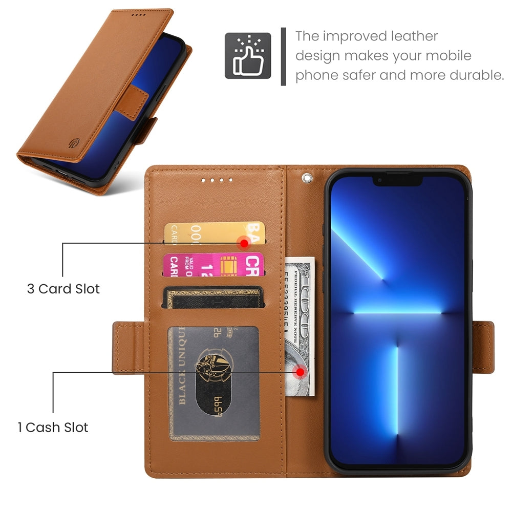 iPhone 13 Pro Max Wallet Case - Luxury Magnetic PU Leather Flip Cover with Card Slots, Stand & Shockproof Protection