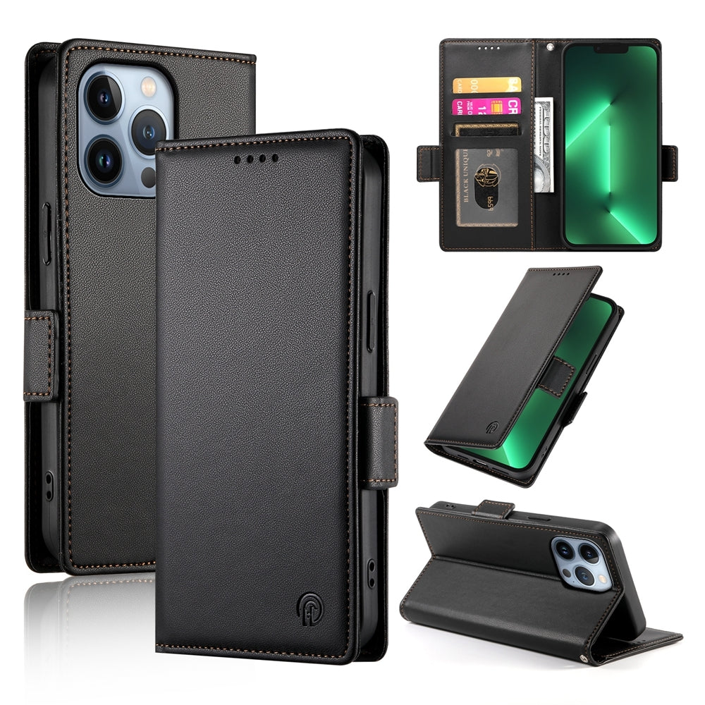 iPhone 13 Pro Wallet Case - Luxury Magnetic PU Leather Flip Cover with Card Slots, Stand & Shockproof Protection
