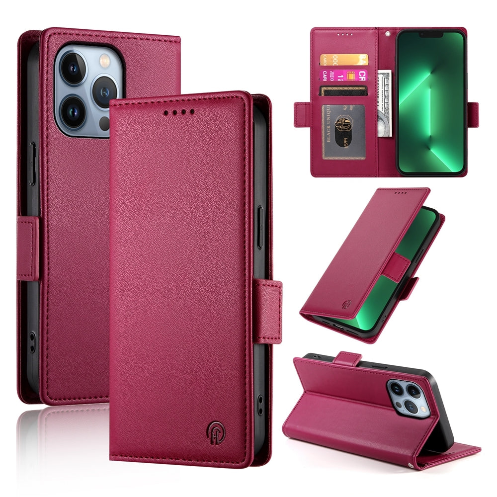 iPhone 13 Pro Wallet Case - Luxury Magnetic PU Leather Flip Cover with Card Slots, Stand & Shockproof Protection