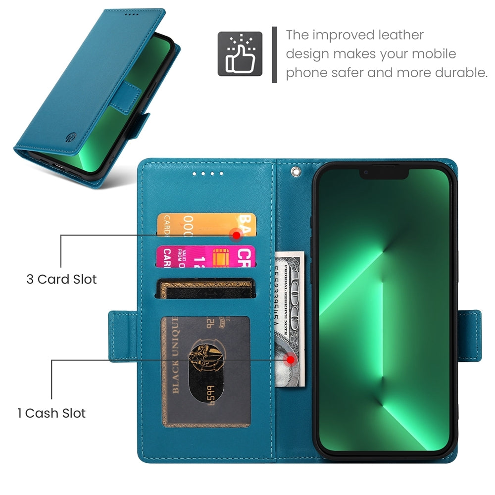 iPhone 13 Pro Wallet Case - Luxury Magnetic PU Leather Flip Cover with Card Slots, Stand & Shockproof Protection