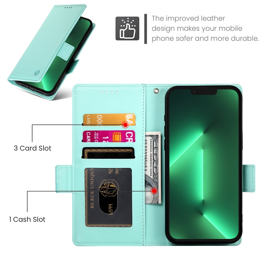 iPhone 13 Pro Wallet Case - Luxury Magnetic PU Leather Flip Cover with Card Slots, Stand & Shockproof Protection