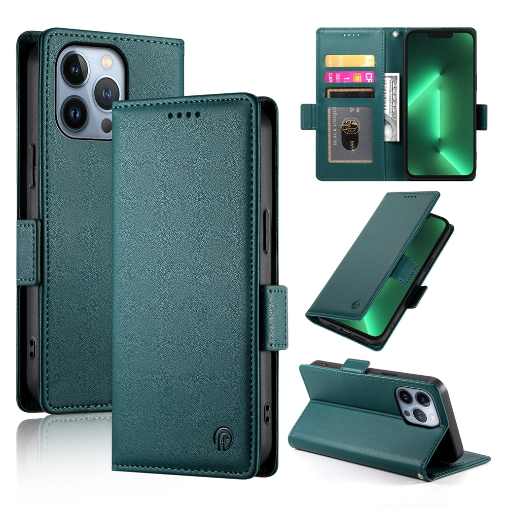 iPhone 13 Pro Wallet Case - Luxury Magnetic PU Leather Flip Cover with Card Slots, Stand & Shockproof Protection