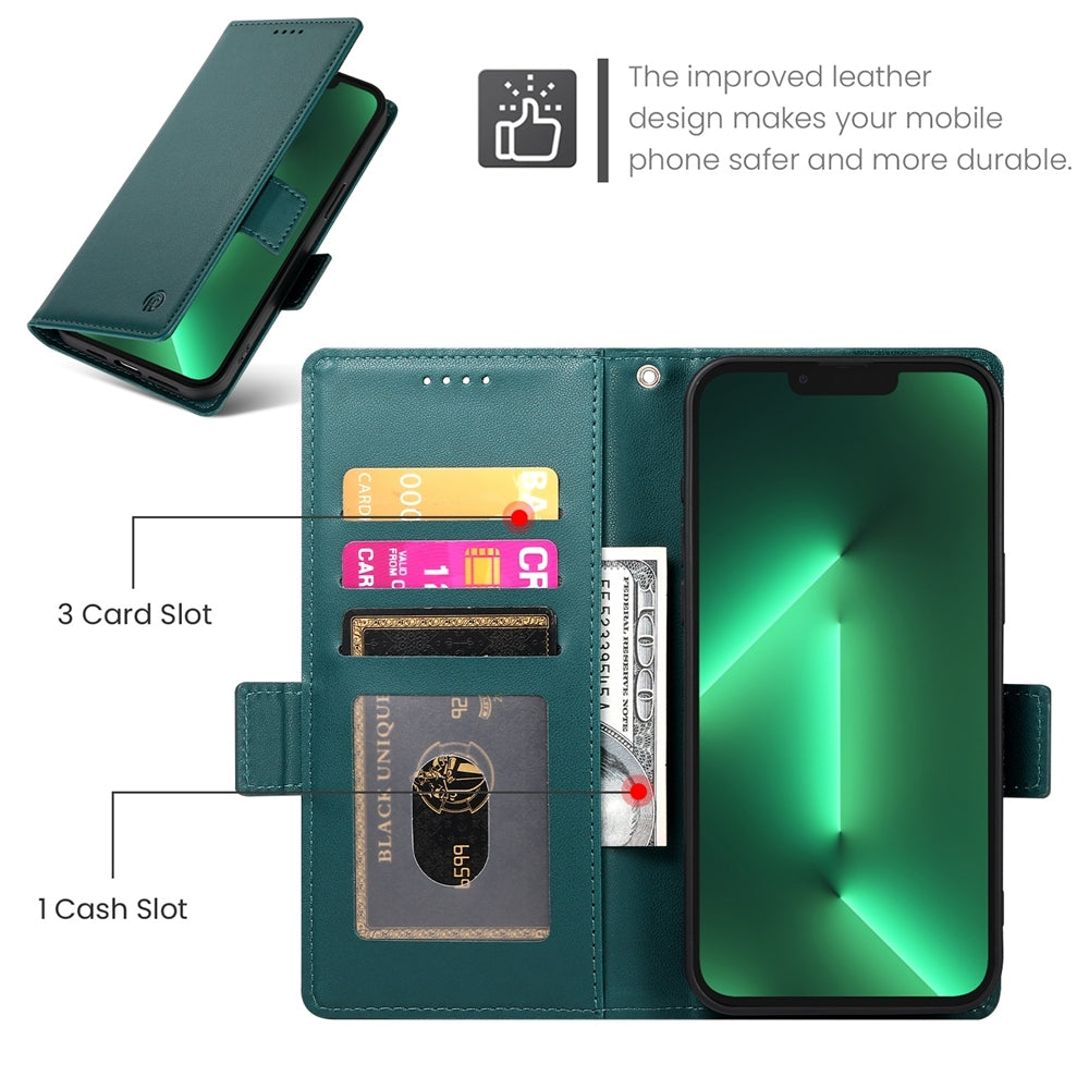 iPhone 13 Pro Wallet Case - Luxury Magnetic PU Leather Flip Cover with Card Slots, Stand & Shockproof Protection