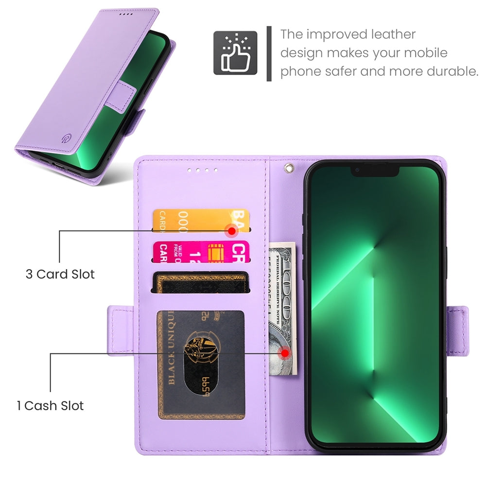 iPhone 13 Pro Wallet Case - Luxury Magnetic PU Leather Flip Cover with Card Slots, Stand & Shockproof Protection