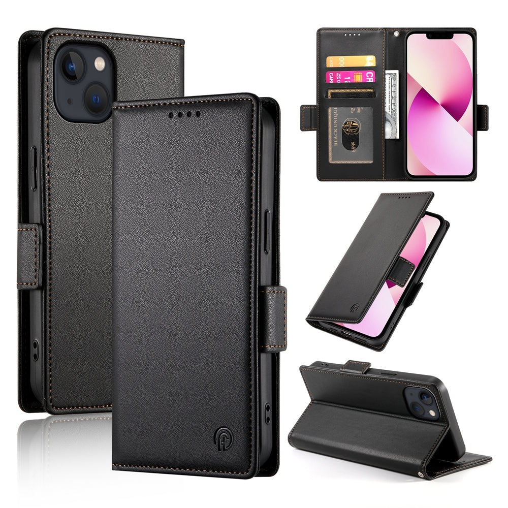 iPhone 13 Wallet Case - Luxury Magnetic PU Leather Flip Cover with Card Slots, Stand & Shockproof Protection
