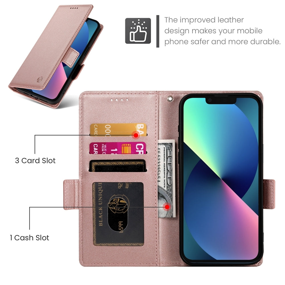 iPhone 13 mini Wallet Case - Luxury Magnetic PU Leather Flip Cover with Card Slots, Stand & Shockproof Protection