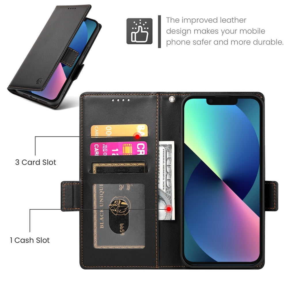 iPhone 13 mini Wallet Case - Luxury Magnetic PU Leather Flip Cover with Card Slots, Stand & Shockproof Protection