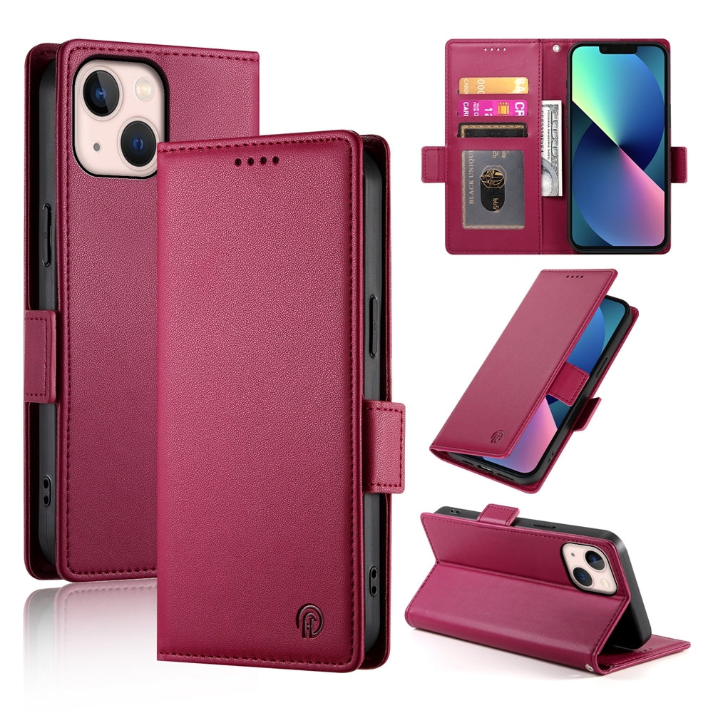 iPhone 13 mini Wallet Case - Luxury Magnetic PU Leather Flip Cover with Card Slots, Stand & Shockproof Protection