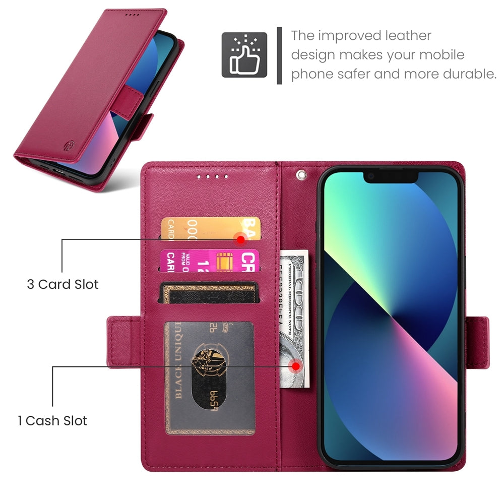 iPhone 13 mini Wallet Case - Luxury Magnetic PU Leather Flip Cover with Card Slots, Stand & Shockproof Protection